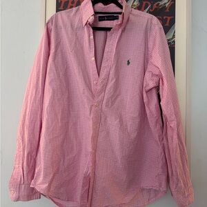 Ralph Lauren Pink Gingham Button Down Shirt